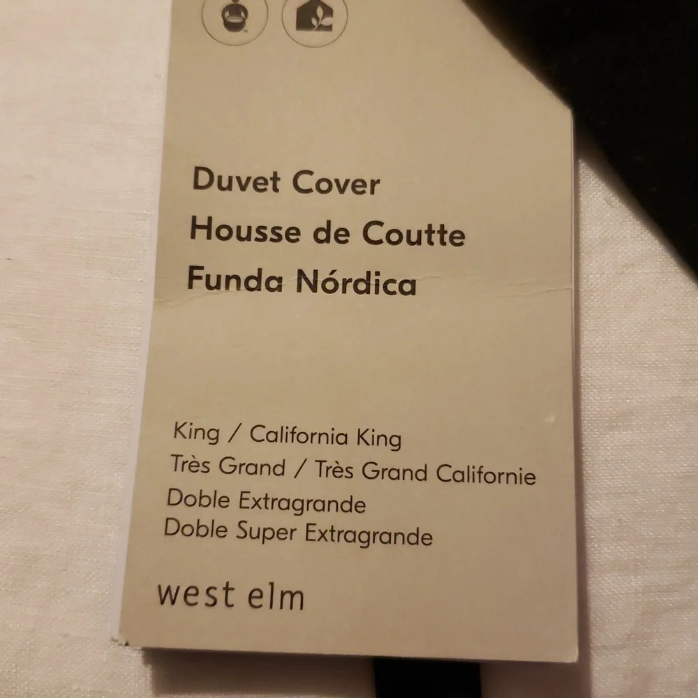 ❤️BUY 2 GET 1 FREE West Elm European Flax Linen Duvet Cover,King/California King